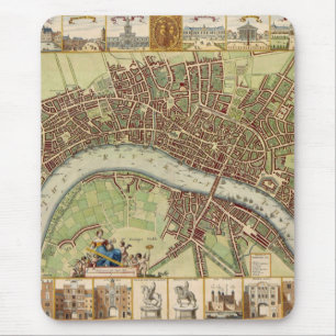 Alfombrilla De Ratón Mapa del siglo XVII de Londres W. Hollar