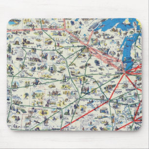 Alfombrilla De Ratón Mapa del sistema American Airlines