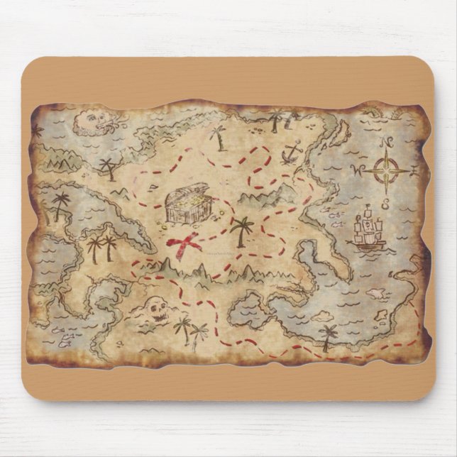 Alfombrilla De Ratón Mapa del tesoro (Frente)