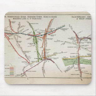 Alfombrilla De Ratón Mapa del transporte de Londres, c.1915