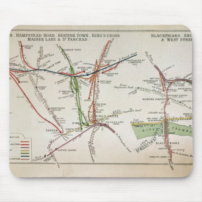 Alfombrilla De Ratón Mapa del transporte de Londres, c.1915 (Frente)