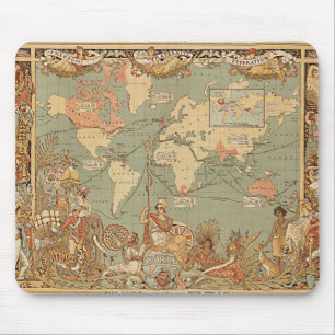 Alfombrilla De Ratón Mapa del Victorian del vintage del Imperio
