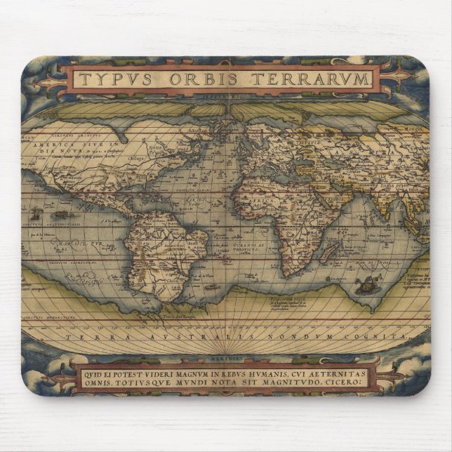 Alfombrilla De Ratón Mapa del viejo mundo de Abraham Ortelius (Frente)