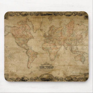 Alfombrilla De Ratón Mapa del viejo mundo de Colton con el vintage c184