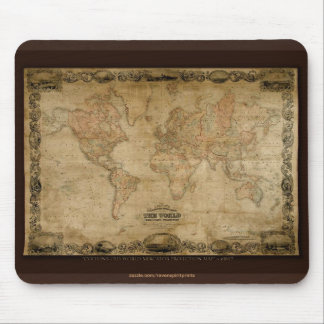 Alfombrilla De Ratón Mapa del viejo mundo de Colton con el vintage c184