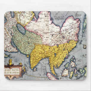 Alfombrilla De Ratón Mapa del vintage de Asia el 1580