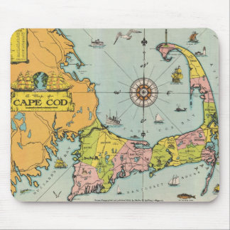 Alfombrilla De Ratón Mapa del vintage de Cape Cod