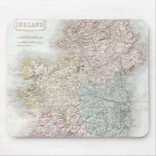Alfombrilla De Ratón Mapa del vintage de Irlanda (1850)