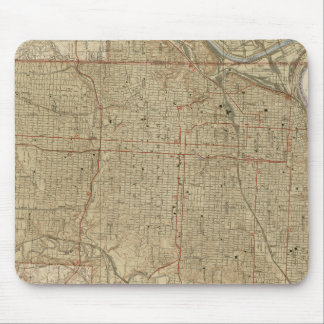 Alfombrilla De Ratón Mapa del vintage de Kansas City Missouri (1935)