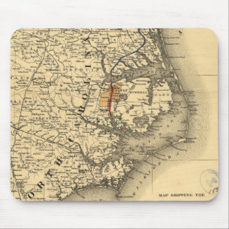 Alfombrilla De Ratón Mapa del vintage de la costa de Carolina del Norte