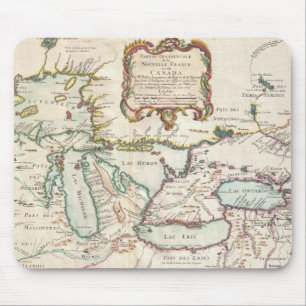 Alfombrilla De Ratón Mapa del vintage de los Great Lakes (1755)