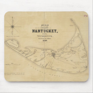 Alfombrilla De Ratón Mapa del vintage de Nantucket (1838)