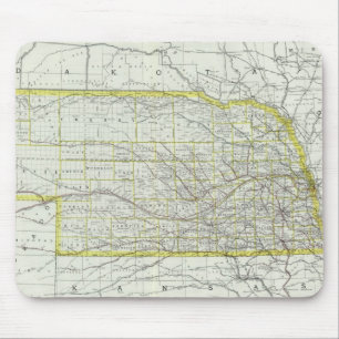Alfombrilla De Ratón Mapa del vintage de Nebraska (1889)