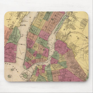 Alfombrilla De Ratón Mapa del vintage de NYC y de Brooklyn (1868)