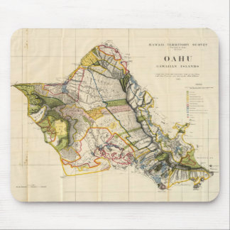 Alfombrilla De Ratón Mapa del vintage de Oahu Hawaii (1906)