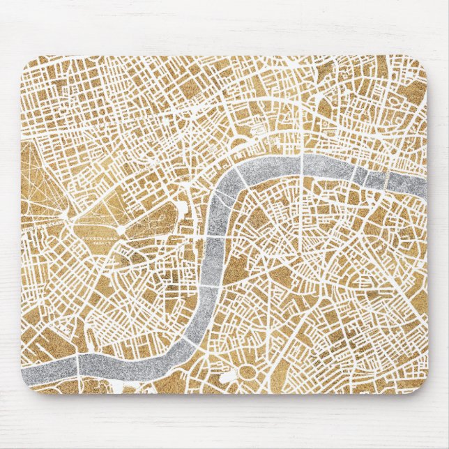 Alfombrilla De Ratón Mapa dorado de la ciudad de Londres (Frente)