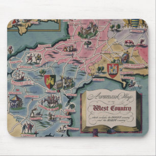 Alfombrilla De Ratón Mapa Dunlop del País Oeste, Inglaterra