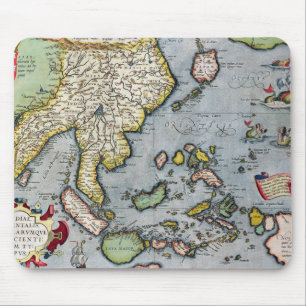 Alfombrilla De Ratón Mapa el la India del vintage a Nueva Guinea