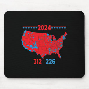 Alfombrilla De Ratón Mapa electoral de 2024 Trump 312 Red 2024