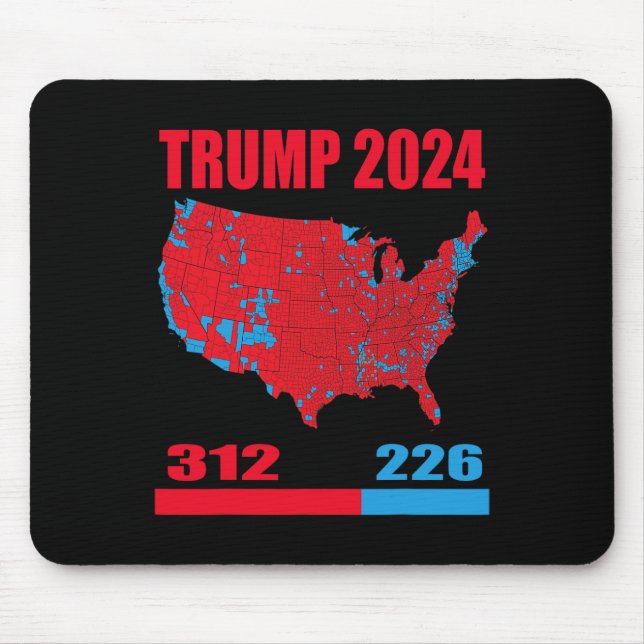 Alfombrilla De Ratón Mapa electoral de 2024 Trump 312 Red 2024 (Frente)