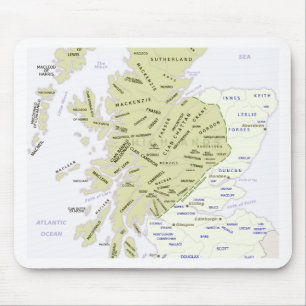 Alfombrilla De Ratón Mapa escocés del clan de Escocia