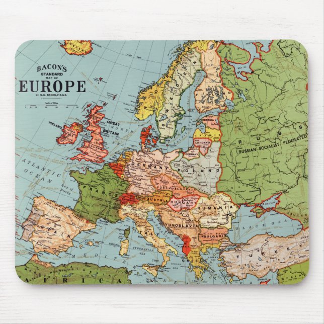 Alfombrilla De Ratón Mapa estándar de la vieja Europa del siglo XX (Frente)