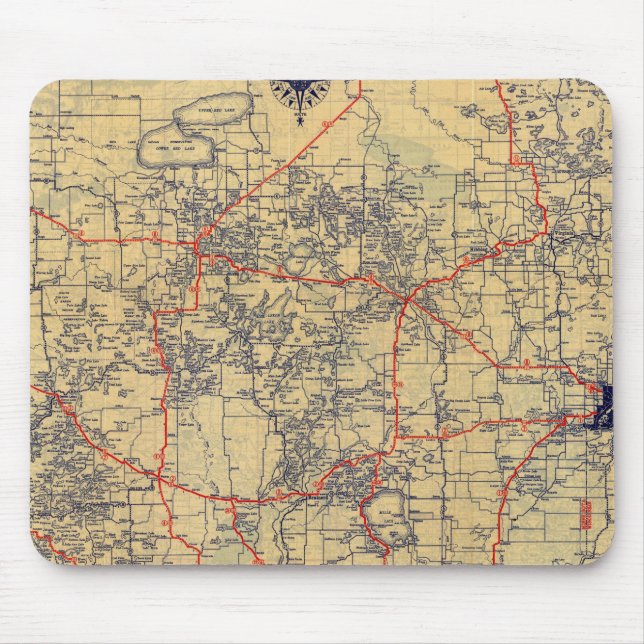 Alfombrilla De Ratón Mapa estándar de Minnesota (Frente)