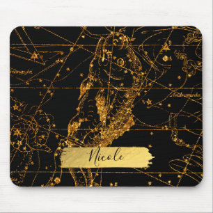 Alfombrilla De Ratón Mapa Estelar Celeste Astrológico Dorado Piscis Pec