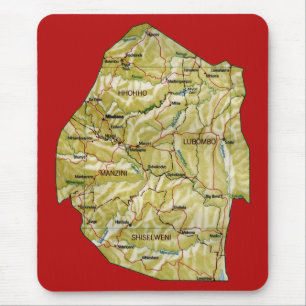 Alfombrilla De Ratón Mapa Eswatini Mousepad