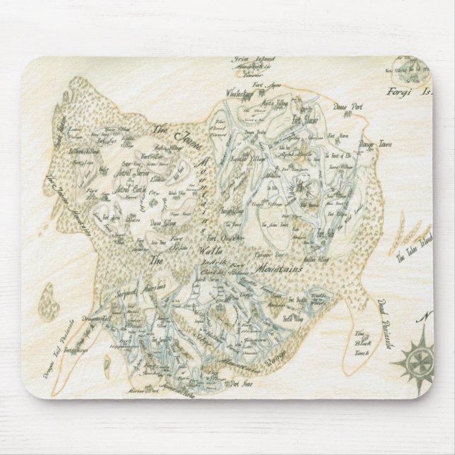 Alfombrilla De Ratón Mapa etiquetado de Trino (Frente)