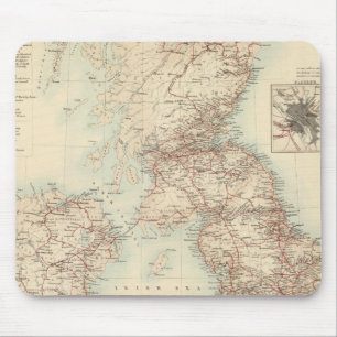 Alfombrilla De Ratón Mapa ferroviario de las Islas Británicas