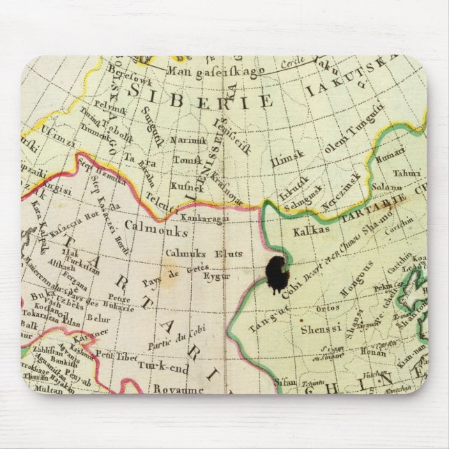 Alfombrilla De Ratón Mapa físico de Asia (Frente)