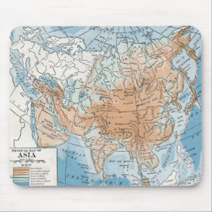 Alfombrilla De Ratón Mapa físico de Asia (1916)