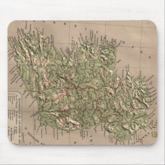 Alfombrilla De Ratón Mapa físico del vintage de Irlanda (1880)