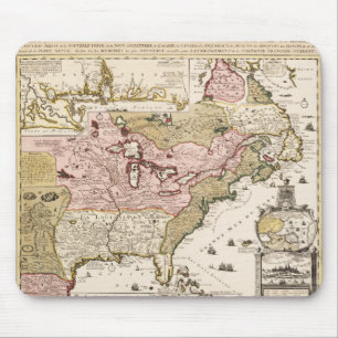 Alfombrilla De Ratón Mapa francés medieval de Quebec/Nueva Francia Amér