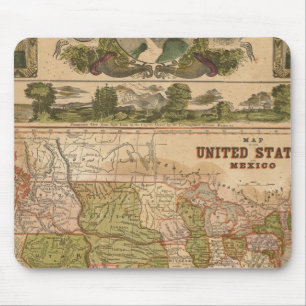 Alfombrilla De Ratón Mapa fundamental de los Estados Unidos y México