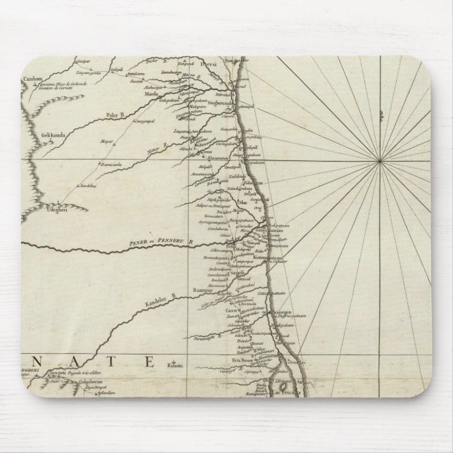 Alfombrilla De Ratón Mapa geográfico de la India (Frente)