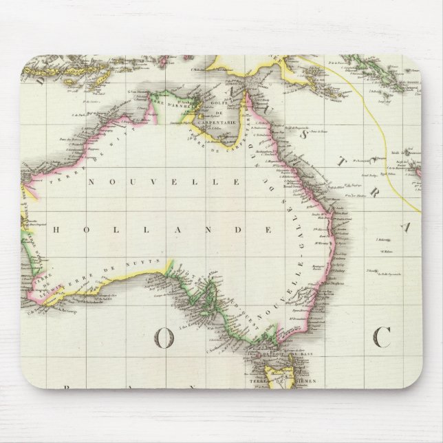 Alfombrilla De Ratón Mapa grabado de Austria e Indonesia (Frente)