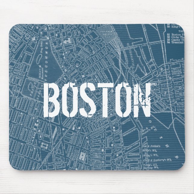 Alfombrilla De Ratón Mapa gráfico de Boston (Frente)