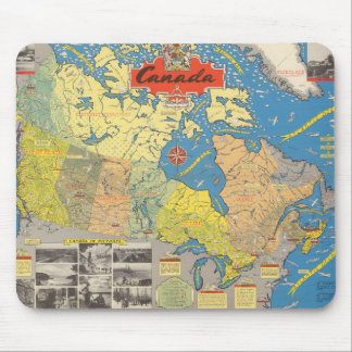 Alfombrilla De Ratón Mapa gráfico de Canadá - Puntos emblemáticos