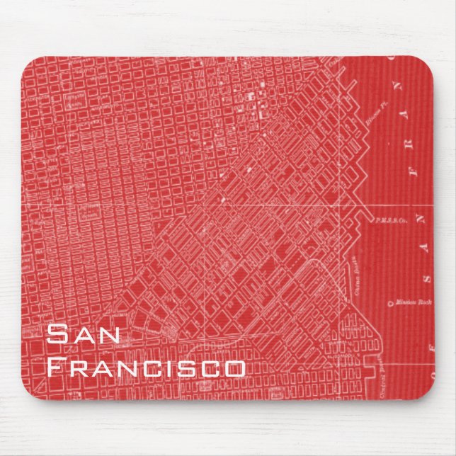 Alfombrilla De Ratón Mapa gráfico de San Francisco (Frente)