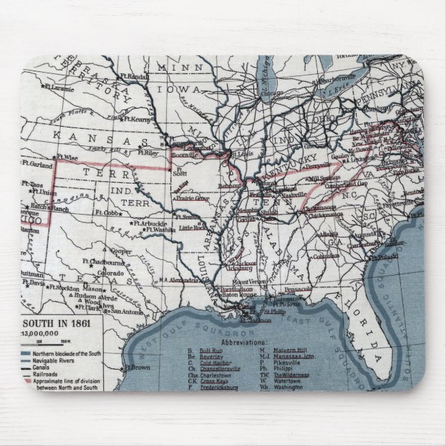 ALFOMBRILLA DE RATÓN MAPA: GUERRA CIVIL, 1861 (Frente)