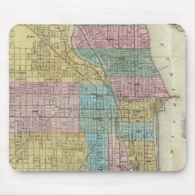 Alfombrilla De Ratón Mapa guía de Chicago (Frente)