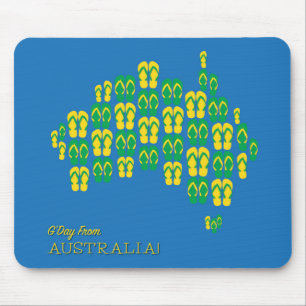 Alfombrilla De Ratón Mapa hecho de thongs australianos