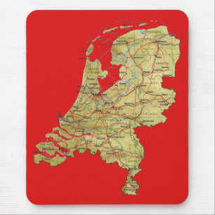 Alfombrilla De Ratón Mapa holandés Mousepad