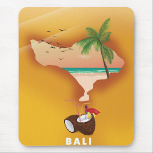 Alfombrilla De Ratón Mapa ilustrado de Bali