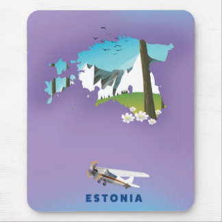 Alfombrilla De Ratón mapa ilustrado de Estonia cartel turístico