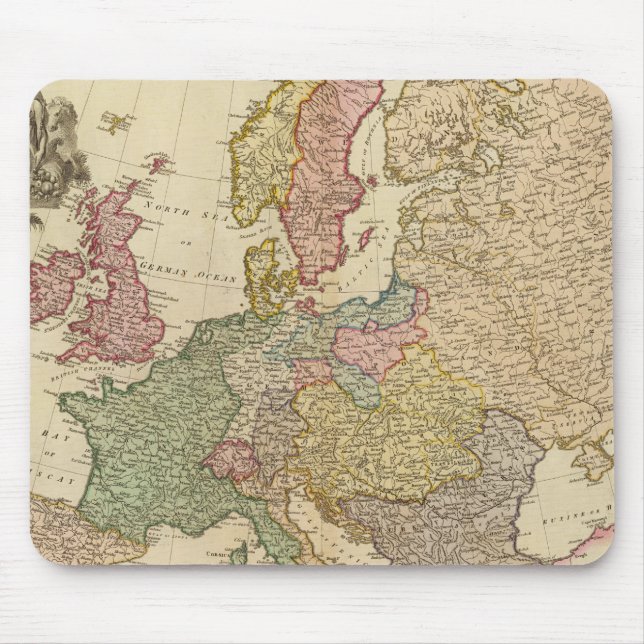Alfombrilla De Ratón Mapa ilustrado de Europa (Frente)