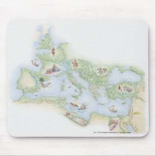 Alfombrilla De Ratón Mapa ilustrado del imperio romano