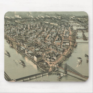 Alfombrilla De Ratón Mapa ilustrado del vintage de Pittsburgh (1902)